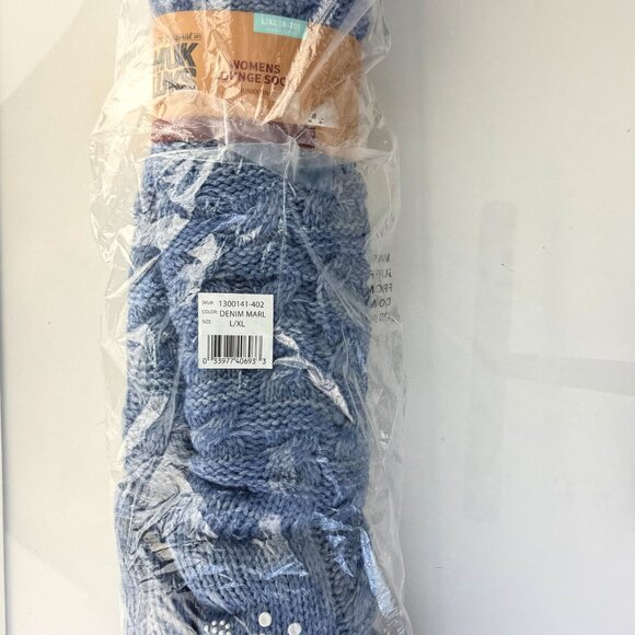 Muk Luks Women’s Marl Cable Knit Slipper Socks L/XL Non Slip Lounge sz 8-10 - Picture 3 of 7